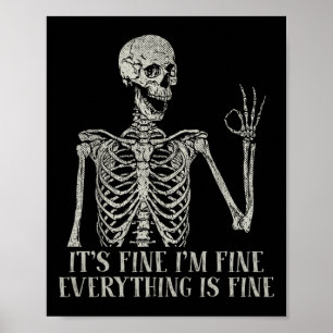 Poster Costume d'Halloween crâne drôle C'est bien Je suis