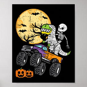 Poster Costume d'Halloween de camion monstre Dino squelet