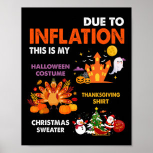 Poster Costume d'Halloween drôle Thanksgiving Laide Chris