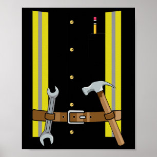 Poster Costume D'Halloween Du Travailleur De Construction