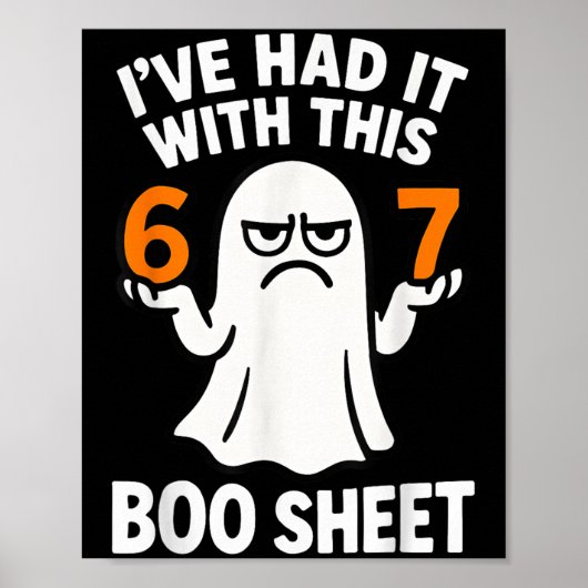 Poster Costume d'Halloween mème 6 7 Drôle de feuille de B (Devant)