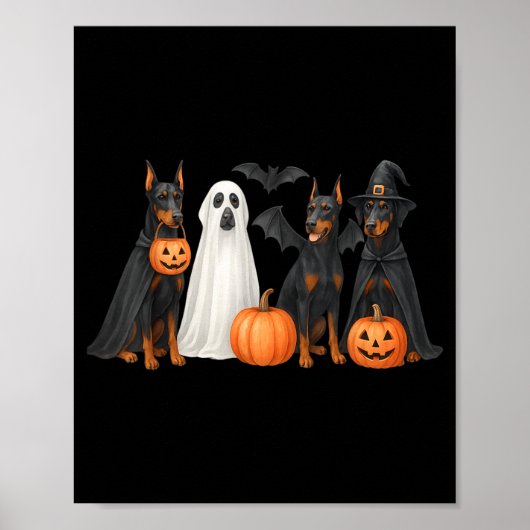 Poster Costume d'Halloween pour Doberman Fun Doberman Hal (Devant)