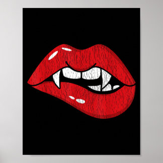 Poster Costume d'Halloween Retro Vampire Lèvres Rouges Ça
