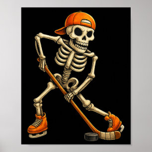 Poster Costume d'Halloween squelette de hockey sur glace