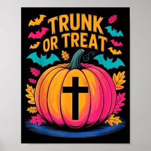 Poster Costume d'Halloween Trunk Or Treat Citrouille Chré