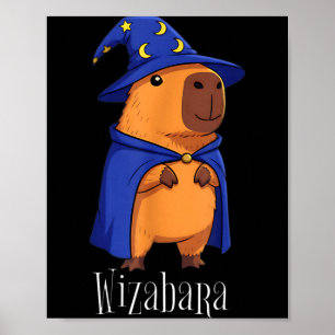 Poster Costume drôle de magicien capybara Wizabara Graphi