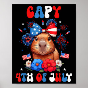 Poster Costume floral patriotique Capy 4 juillet Capybara