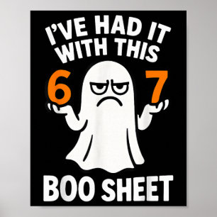 Poster Costume Halloween 67 Meme 6 7 Drôle Feuille de Boo