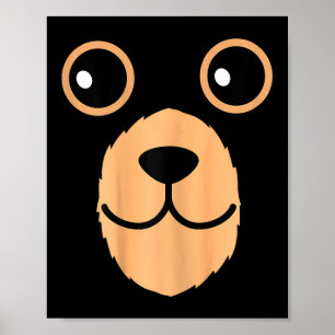 Poster Costume Halloween Visage de l'ours Brown Ours Anim