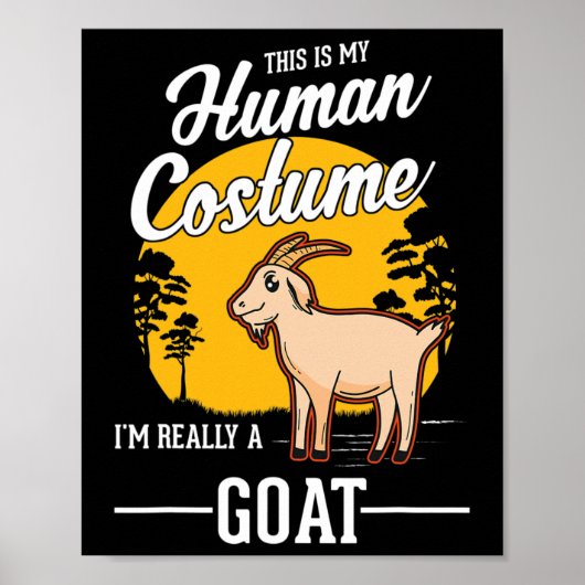 Poster Costume humain chèvre Halloween chèvre (Devant)