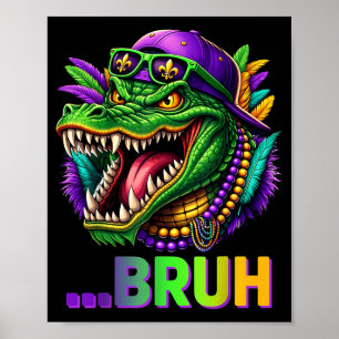 Poster Costume Mardi Gras Alligator Bruh Hommes Femmes En