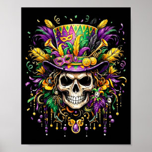 Poster Costume Mardi gras crâne de sucre carnaval La Nouv