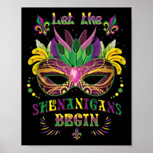 Poster Costume Mardi Gras Masque Laisser Les Shenanigans