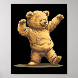 Poster Costume Ours Dansant Drôle Pour Garçons Et Filles