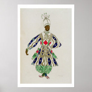 Poster Costume pour un "nègre", d'Aladdin, 1916 (couleur