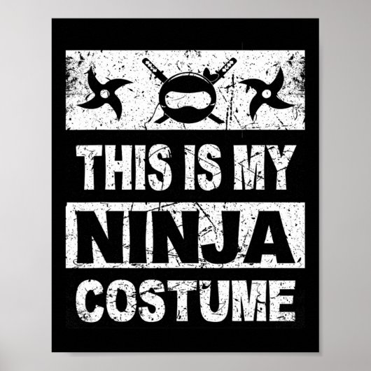 Poster Costume Retro Ninja Halloween Pour Enfants Hommes (Devant)