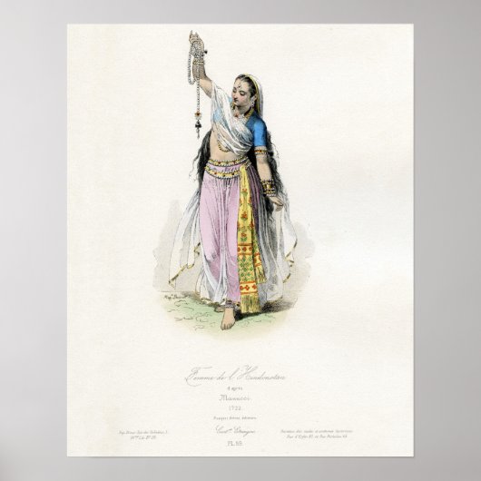 Poster Costume traditionnel des femmes indiennes (Devant)