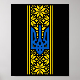 Poster Costume Trident Vyshyvanka Ukraine Président Zelen