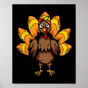 Poster Costume Turquie Thanksgiving Day mignon Automne au