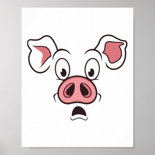 Poster Costume visage de porc (Devant)