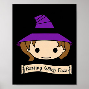 Poster Costume visage Sorcière de repos Halloween
