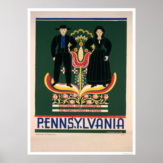Poster Costumes de couple Amish 1938 WPA (Devant)