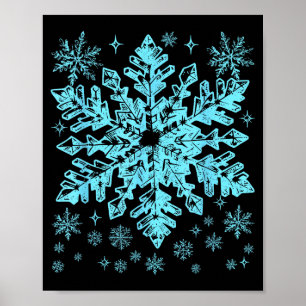 Poster Costumes de Noël Xmas flocon de neige bleu hiver p