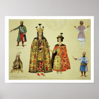Poster Costumes des XVIIe et XVIIIe siècles, plaque 56