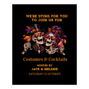 Poster Costumes et Cocktails Soirée Adulte Halloween