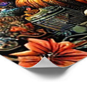 Poster Cosy Cottage Avec Citrouilles Festifs (Coin)