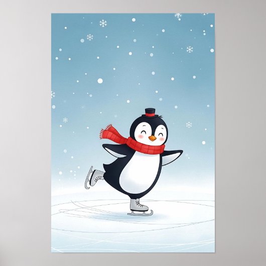 Poster Cosy hiver Penguin Nursering Art (Devant)