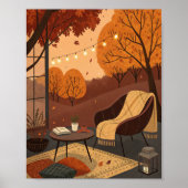 Poster Cosy Nook d'automne : Une scène de porche tranquil (Devant)