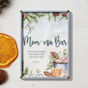 Poster Cosy Winter Hot Cocoa Baby shower Mom-osa Bar