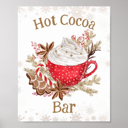 Poster Cosy Winter Hot Cocoa Bar Cookies Noël (Devant)
