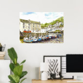 Poster "côte à côte" (Polperro) (Bureau à domicile)