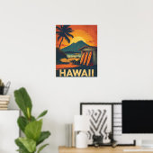 Poster Côte Aloha – Voyage Rétro à Hawaï (Bureau à domicile)
