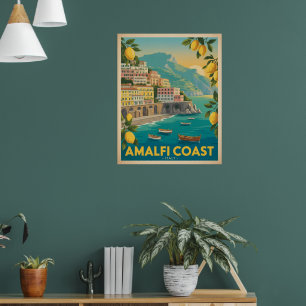 Poster Côte Amalfitaine Italie Voyage Vintage