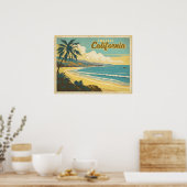 Poster Côte Californie Vintage (Cuisine)