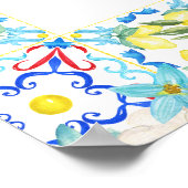 Poster Côte d'Amalfii Carreaux Bleus Italien Mariage Bien (Coin)