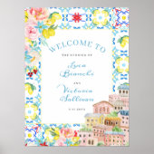 Poster Côte d'Amalfii Carreaux Bleus Italien Mariage Bien (Devant)