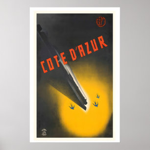 Poster Côte d'Azur French Riviera France Voyage Vintage
