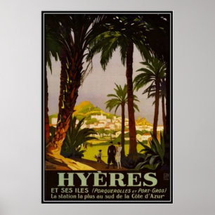 Poster Côte d'Azur vintage, France -