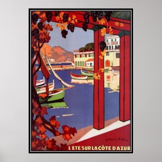 Poster Côte d'Azur vintage, France - (Devant)