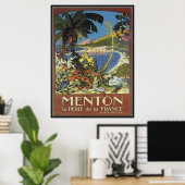 Poster Côte d'Azur vintage, France - (Bureau à domicile)