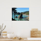 Poster Côte de l'Oregon Sunny Beach Rocks Nature Photo (Cuisine)