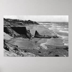 Poster Côte de Newport, Orégon de vue de plage de