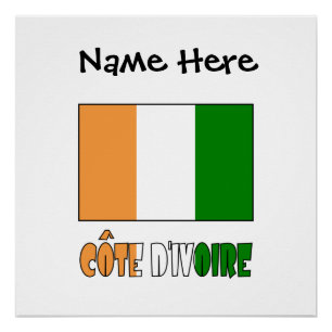 Poster Côte d'Ivoire Côte d'Ivoire Drapeau noir Personnal