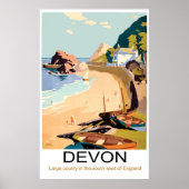 Poster Côte du Devon, Angleterre (Devant)