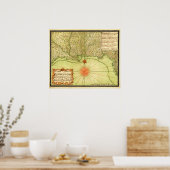 Poster Côte du Golfe des États-UnisCarte panoramique (Cuisine)