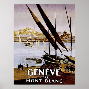 Poster Côte d'un lac de Genève, Suisse